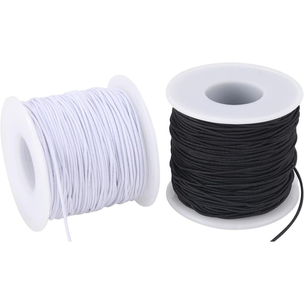 Stretchy String for Bracelets, 2 Rolls 0.8mm,1 mm,1.2mm,1.5mm,330 Feet Sturdy El